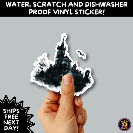 DARK GOTHIC STICKERS – Witchcore, Spooky, Occult, Alternative Vinyl Decals for Journals, Water Bottles, cemetery, headstone, and MacBooks