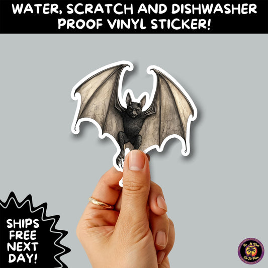 GOTHIC BAT STICKERS | for Alternative Aesthetic Lovers Spooky Vibe Cute Creepy Goth Accessories for Journal Laptop or Water Bottle Decor