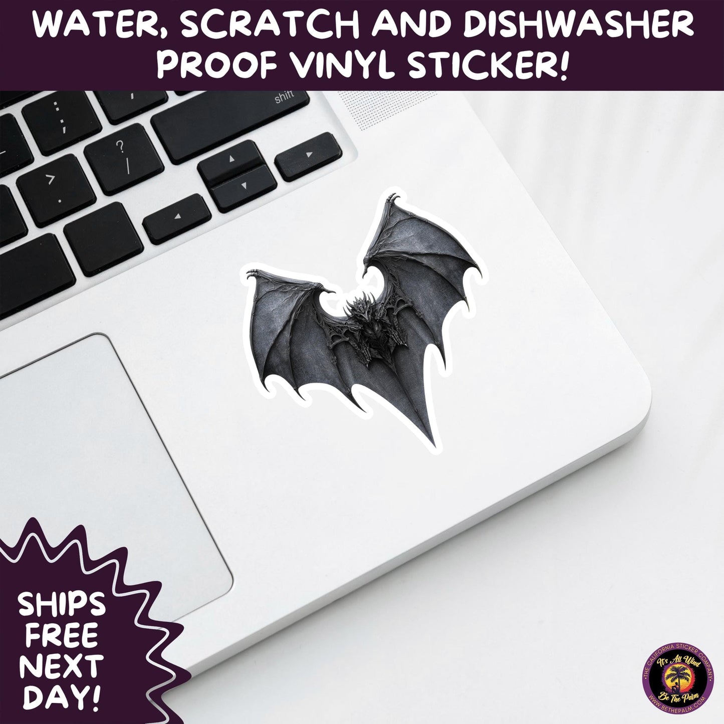 GOTHIC BAT STICKERS | for Alternative Aesthetic Lovers Spooky Vibe Cute Creepy Goth Accessories for Journal Laptop or Water Bottle Decor