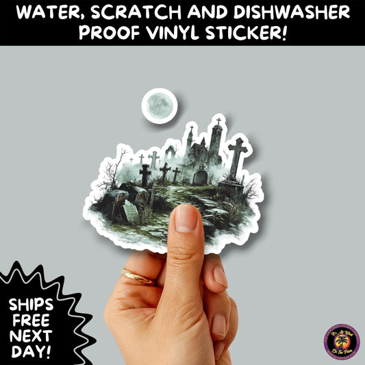 DARK GOTHIC STICKERS – Witchcore, Spooky, Occult, Alternative Vinyl Decals for Journals, Water Bottles, cemetery, headstone, and MacBooks
