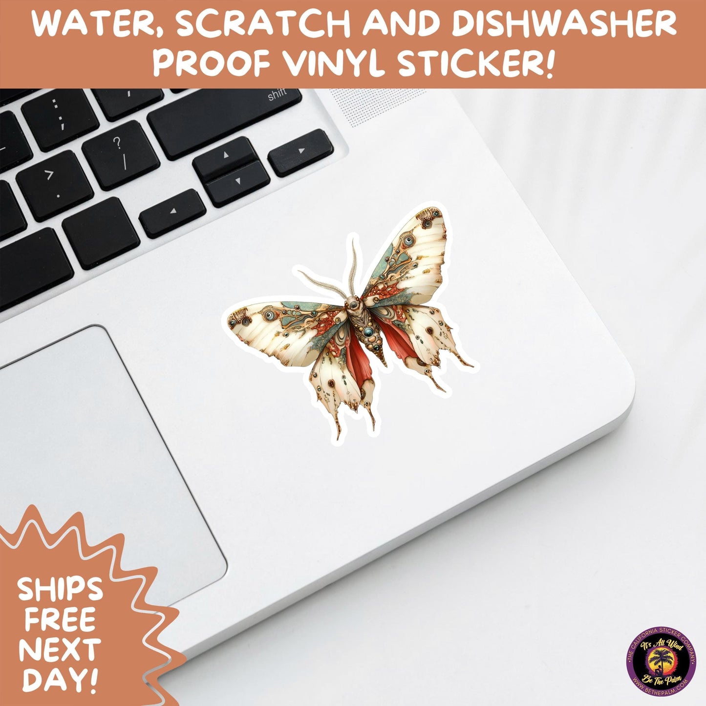 GOTH MOTH STICKERS | Gothic Insect Vinyl Stickers, Dark Aesthetic Stickers for Laptops Journals, Spooky Bug Stickers, Moth Witchy Decor