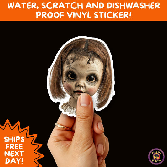 HORROR DOLL STICKERS Spooky Cute Creepy Girl Stickers – Perfect for Halloween, Scrapbooking, and Horror Aesthetic Fans