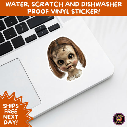 HORROR DOLL STICKERS Spooky Cute Creepy Girl Stickers – Perfect for Halloween, Scrapbooking, and Horror Aesthetic Fans