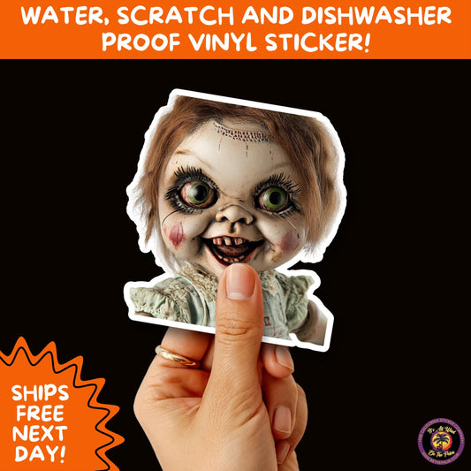 HORROR DOLL STICKERS Spooky Cute Creepy Girl Stickers – Perfect for Halloween, Scrapbooking, and Horror Aesthetic Fans