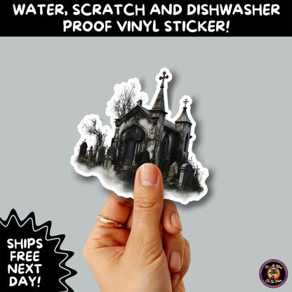 DARK GOTHIC STICKERS – Witchcore, Spooky, Occult, Alternative Vinyl Decals for Journals, Water Bottles, cemetery, headstone, and MacBooks