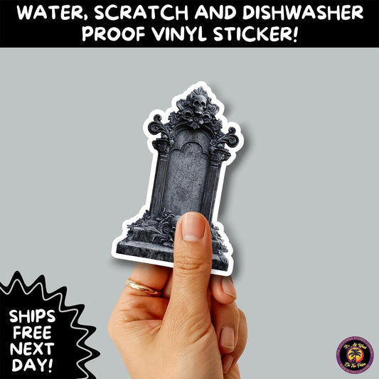 DARK GOTHIC STICKERS – Witchcore, Spooky, Occult, Alternative Vinyl Decals for Journals, Water Bottles, cemetery, headstone, and MacBooks