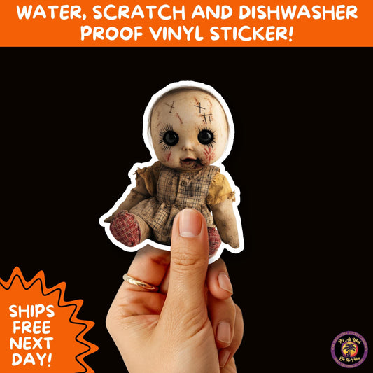 HORROR DOLL STICKERS Spooky Cute Creepy Girl Stickers – Perfect for Halloween, Scrapbooking, and Horror Aesthetic Fans