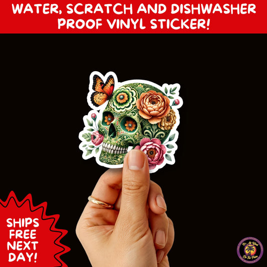SUGAR SKULL STICKERS Day of the Dead Aesthetic Sticker Pack for Journals Laptops Water Bottles Halloween Decor and Spooky Season Gifts