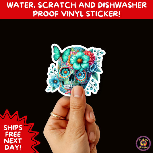 SUGAR SKULL STICKERS Day of the Dead Aesthetic Sticker Pack for Journals Laptops Water Bottles Halloween Decor and Spooky Season Gifts