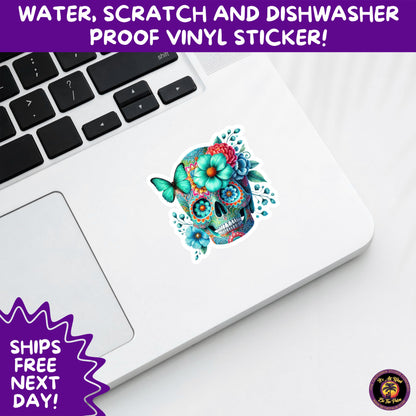 SUGAR SKULL STICKERS Day of the Dead Aesthetic Sticker Pack for Journals Laptops Water Bottles Halloween Decor and Spooky Season Gifts