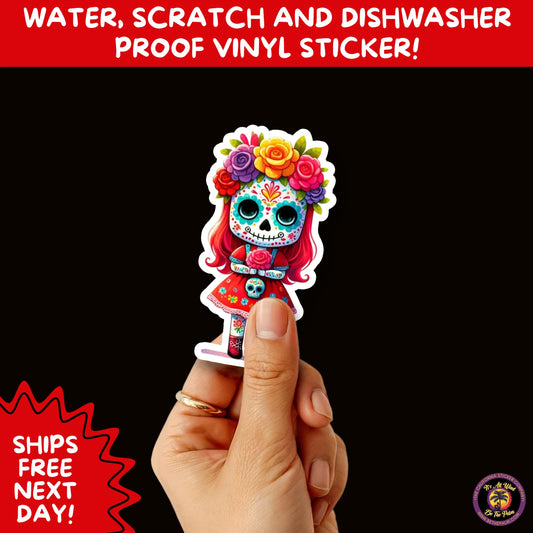SUGAR SKULL STICKERS Day of the Dead Aesthetic Sticker Pack for Journals Laptops Water Bottles Halloween Decor and Spooky Season Gifts