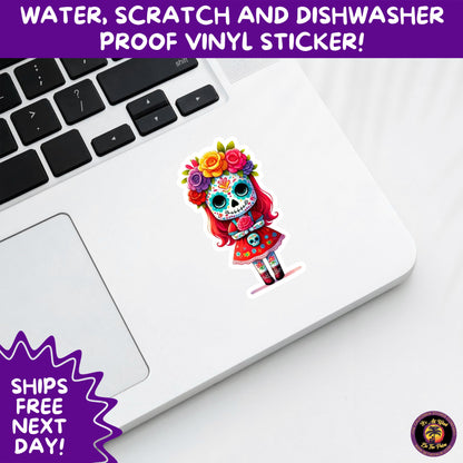 SUGAR SKULL STICKERS Day of the Dead Aesthetic Sticker Pack for Journals Laptops Water Bottles Halloween Decor and Spooky Season Gifts