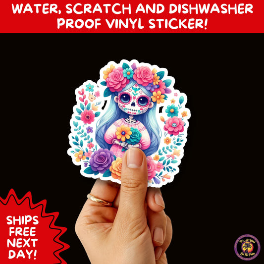 SUGAR SKULL STICKERS Day of the Dead Aesthetic Sticker Pack for Journals Laptops Water Bottles Halloween Decor and Spooky Season Gifts