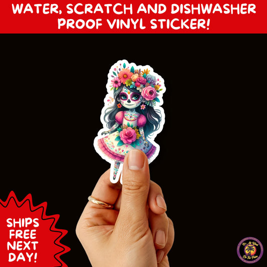 SUGAR SKULL STICKERS Day of the Dead Aesthetic Sticker Pack for Journals Laptops Water Bottles Halloween Decor and Spooky Season Gifts
