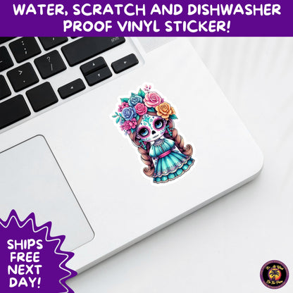 SUGAR SKULL STICKERS Day of the Dead Aesthetic Sticker Pack for Journals Laptops Water Bottles Halloween Decor and Spooky Season Gifts