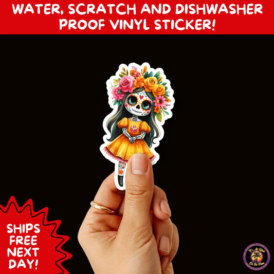 SUGAR SKULL STICKERS Day of the Dead Aesthetic Sticker Pack for Journals Laptops Water Bottles Halloween Decor and Spooky Season Gifts