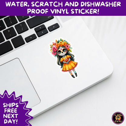 SUGAR SKULL STICKERS Day of the Dead Aesthetic Sticker Pack for Journals Laptops Water Bottles Halloween Decor and Spooky Season Gifts