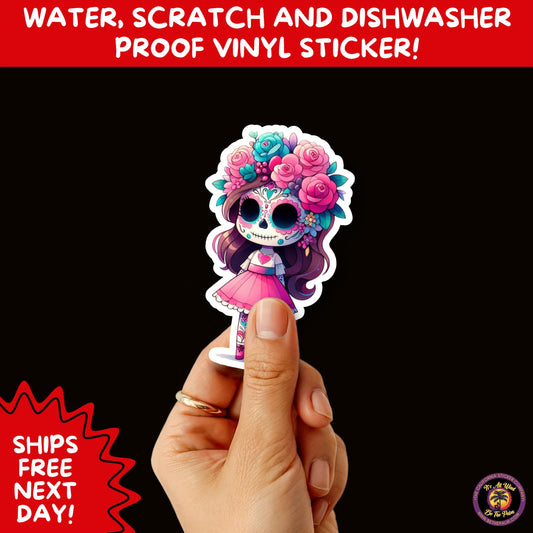 SUGAR SKULL STICKERS Day of the Dead Aesthetic Sticker Pack for Journals Laptops Water Bottles Halloween Decor and Spooky Season Gifts