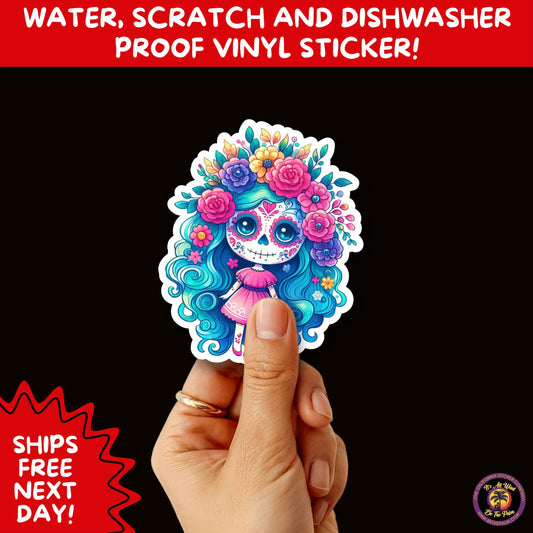 SUGAR SKULL STICKERS Day of the Dead Aesthetic Sticker Pack for Journals Laptops Water Bottles Halloween Decor and Spooky Season Gifts