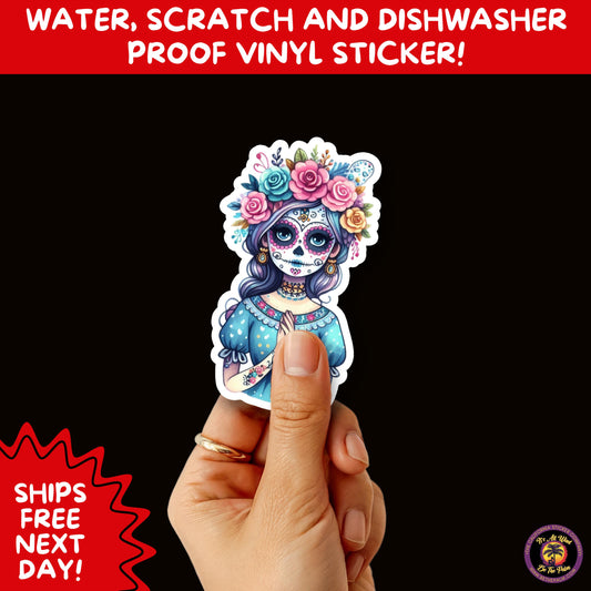 SUGAR SKULL STICKERS Day of the Dead Aesthetic Sticker Pack for Journals Laptops Water Bottles Halloween Decor and Spooky Season Gifts