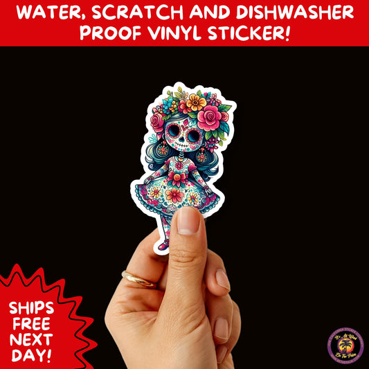 SUGAR SKULL STICKERS Day of the Dead Aesthetic Sticker Pack for Journals Laptops Water Bottles Halloween Decor and Spooky Season Gifts