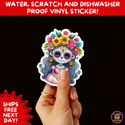 SUGAR SKULL STICKERS Day of the Dead Aesthetic Sticker Pack for Journals Laptops Water Bottles Halloween Decor and Spooky Season Gifts