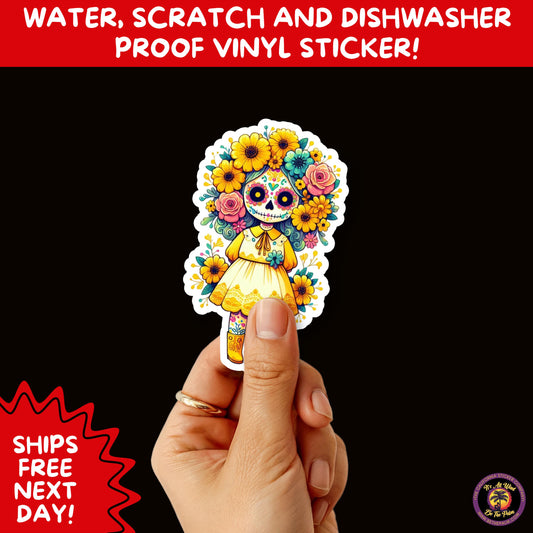 SUGAR SKULL STICKERS Day of the Dead Aesthetic Sticker Pack for Journals Laptops Water Bottles Halloween Decor and Spooky Season Gifts