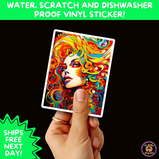 PSYCHEDELIC ART STICKERS | Trippy Groovy Vinyl Decals for Journals, Water Bottles, Laptops, Hippie Aesthetic Stickers for Vibe Lovers