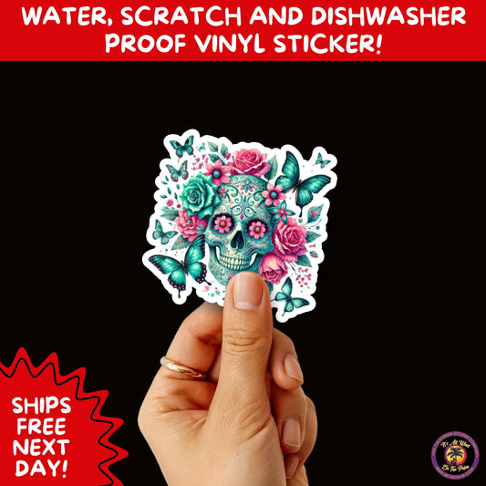 SUGAR SKULL STICKERS Day of the Dead Aesthetic Sticker Pack for Journals Laptops Water Bottles Halloween Decor and Spooky Season Gifts