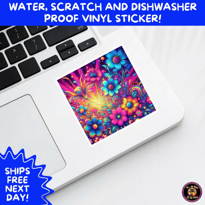 PSYCHEDELIC ART STICKERS | Trippy Groovy Vinyl Decals for Journals, Water Bottles, Laptops, Hippie Aesthetic Stickers for Vibe Lovers