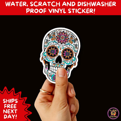 SUGAR SKULL STICKERS Day of the Dead Aesthetic Sticker Pack for Journals Laptops Water Bottles Halloween Decor and Spooky Season Gifts