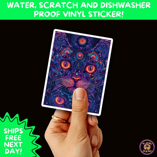 PSYCHEDELIC ART STICKERS | Trippy Groovy Vinyl Decals for Journals, Water Bottles, Laptops, Hippie Aesthetic Stickers for Vibe Lovers