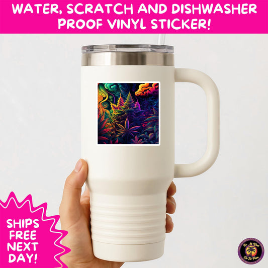 PSYCHEDELIC ART STICKERS | Trippy Groovy Vinyl Decals for Journals, Water Bottles, Laptops, Hippie Aesthetic Stickers for Vibe Lovers