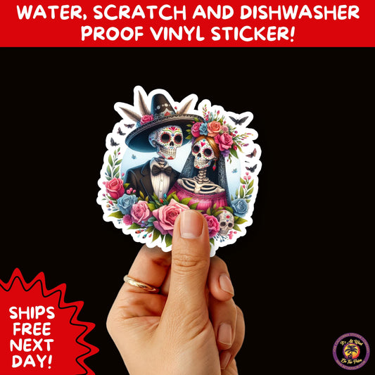 SUGAR SKULL STICKERS Day of the Dead Aesthetic Sticker Pack for Journals Laptops Water Bottles Halloween Decor and Spooky Season Gifts