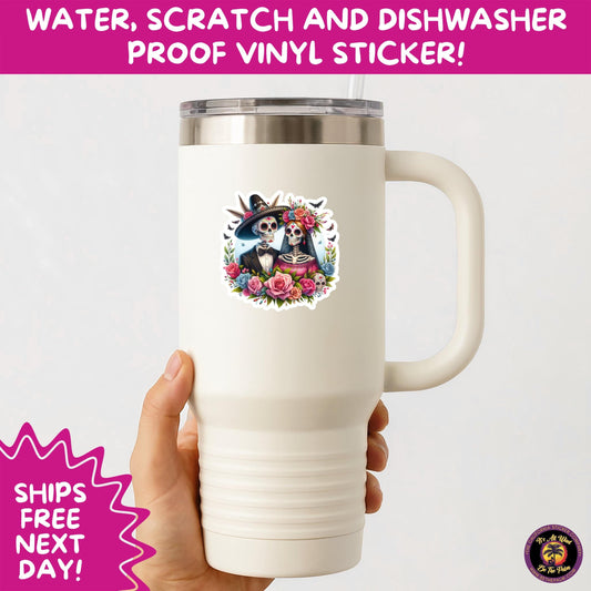 SUGAR SKULL STICKERS Day of the Dead Aesthetic Sticker Pack for Journals Laptops Water Bottles Halloween Decor and Spooky Season Gifts