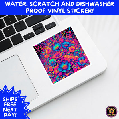 PSYCHEDELIC ART STICKERS | Trippy Groovy Vinyl Decals for Journals, Water Bottles, Laptops, Hippie Aesthetic Stickers for Vibe Lovers