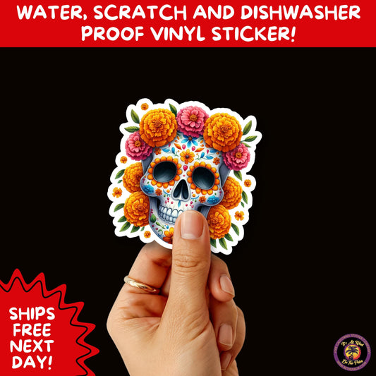 SUGAR SKULL STICKERS Day of the Dead Aesthetic Sticker Pack for Journals Laptops Water Bottles Halloween Decor and Spooky Season Gifts