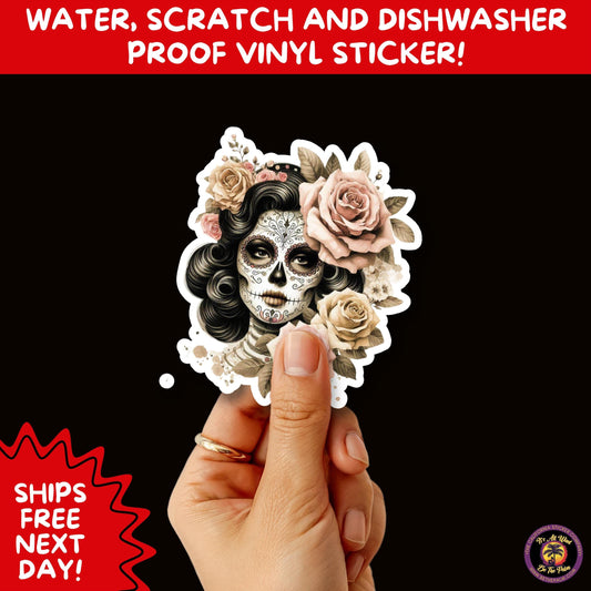 SUGAR SKULL STICKERS Day of the Dead Aesthetic Sticker Pack for Journals Laptops Water Bottles Halloween Decor and Spooky Season Gifts
