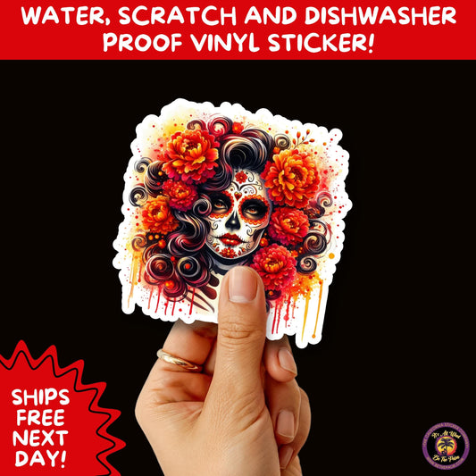 SUGAR SKULL STICKERS Day of the Dead Aesthetic Sticker Pack for Journals Laptops Water Bottles Halloween Decor and Spooky Season Gifts