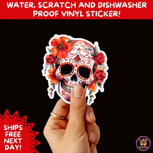 SUGAR SKULL STICKERS Day of the Dead Aesthetic Sticker Pack for Journals Laptops Water Bottles Halloween Decor and Spooky Season Gifts