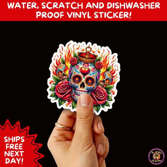 SUGAR SKULL STICKERS Day of the Dead Aesthetic Sticker Pack for Journals Laptops Water Bottles Halloween Decor and Spooky Season Gifts