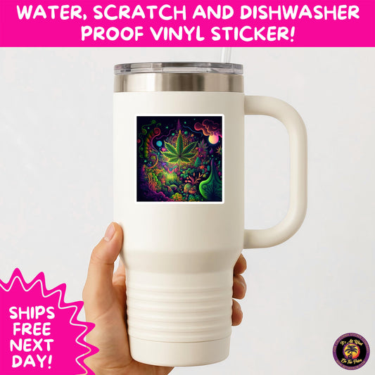 PSYCHEDELIC ART STICKERS | Trippy Groovy Vinyl Decals for Journals, Water Bottles, Laptops, Hippie Aesthetic Stickers for Vibe Lovers