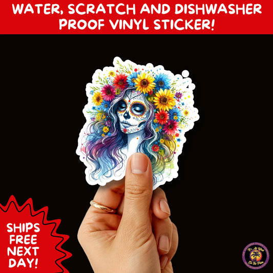 SUGAR SKULL STICKERS Day of the Dead Aesthetic Sticker Pack for Journals Laptops Water Bottles Halloween Decor and Spooky Season Gifts