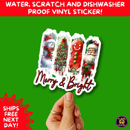 CHRISTMAS STICKER PACK | Festive Holiday Decor Vinyl Stickers Perfect for Journals Gifts Planners Stocking Stuffers Winter for coffee lovers