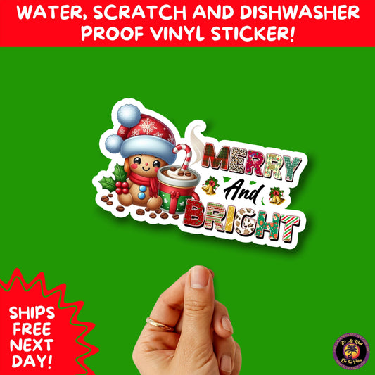CHRISTMAS STICKER PACK | Festive Holiday Decor Vinyl Stickers Perfect for Journals Gifts Planners Stocking Stuffers Winter for coffee lovers