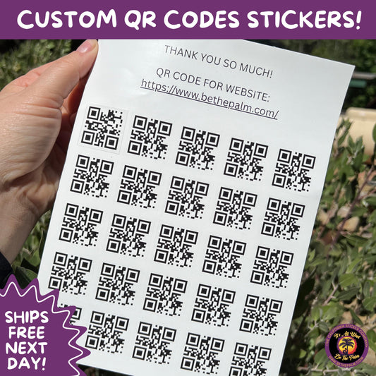 CUSTOM QR STICKERS | Waterproof Vinyl Custom Labels for Business, Packaging, Social Media, Events, Wedding, Menus