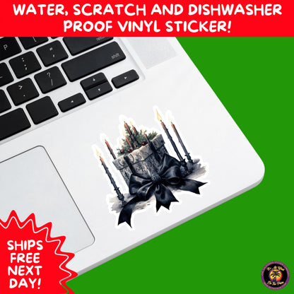 GOTHIC CHRISTMAS STICKERS Dark Holiday Aesthetic Stickers | Spooky Cute Christmas Decor | Goth Planner Stickers for Gifts & Cards