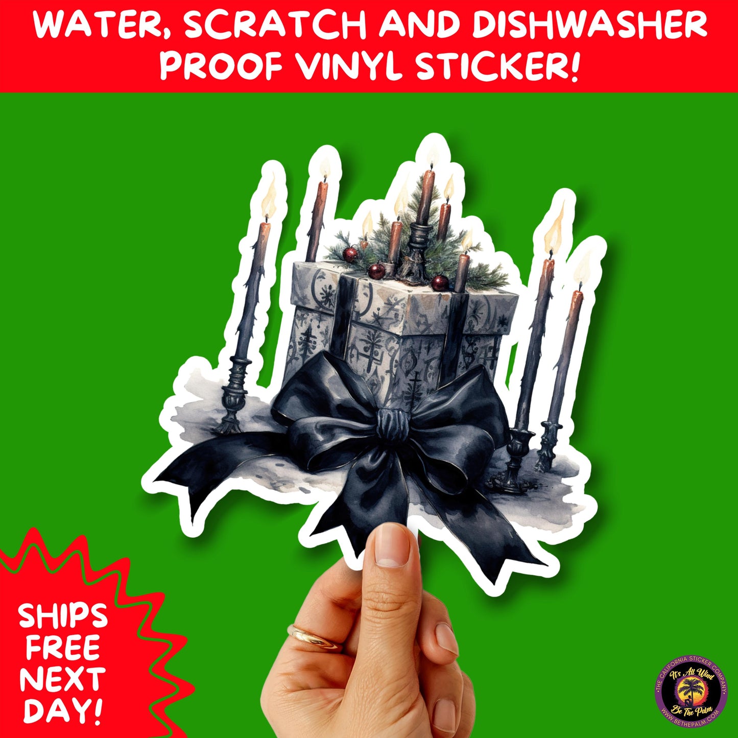 GOTHIC CHRISTMAS STICKERS Dark Holiday Aesthetic Stickers | Spooky Cute Christmas Decor | Goth Planner Stickers for Gifts & Cards