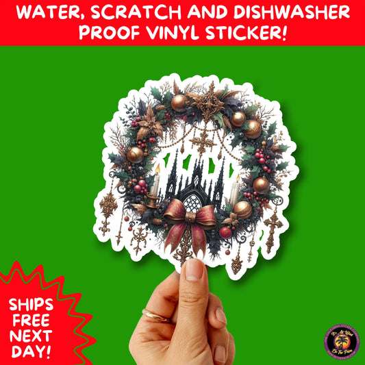GOTHIC CHRISTMAS STICKERS Dark Holiday Aesthetic Stickers | Spooky Cute Christmas Decor | Goth Planner Stickers for Gifts & Cards