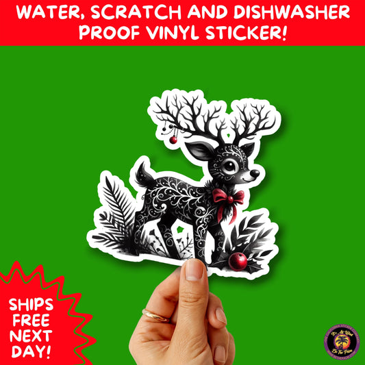 GOTHIC CHRISTMAS STICKERS Dark Holiday Aesthetic Stickers | Spooky Cute Christmas Decor | Goth Planner Stickers for Gifts & Cards